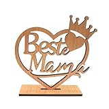Muttertagsgeschenk Mama Geschenk, Geburtstagsgeschenk für Mama Geschenke, Muttertag Geschenk für Mütter von Tochter Sohn, Beste Mutter Geschenke, Gifts for Mom, Herzförmige Heimat Dekoration aus Holz