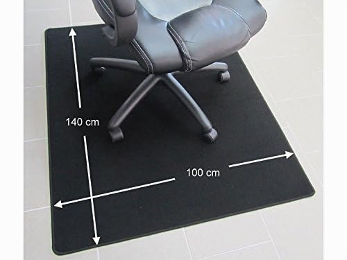 Bürostuhlunterlage, Bodenschutzmatte, Büromatte extrem hochwertig! Velour schwarz. 100x140cm