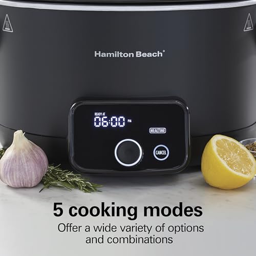 Image of Hamilton Beach Portable Ready, Set, Dinner 6 Quart Programmable Slow Cooker