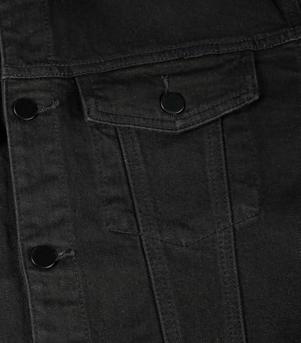 Image of SHION7 Men's Denim Jacket, Slim Fit Streetwear Jean Jackets For Men, Fashionable Embellished Rhinestone Jeans Coat