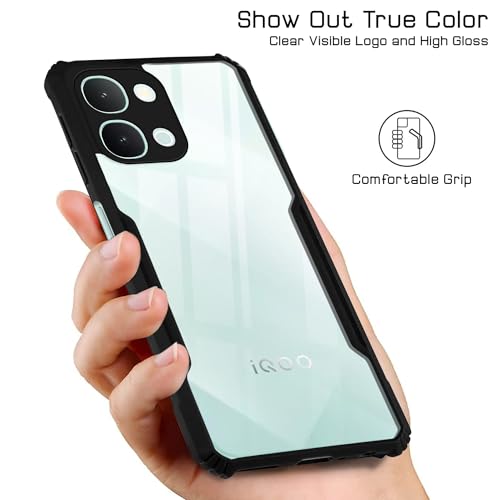 Image of Jkobi Hybrid Back Cover Case for Vivo iQOO Z11x 5G (Shockproof with Polycarbonate Clear Panel | Professional Black)