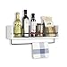 Rustic William Kitchen Shelf Wall Mount Floating Shelves Farmhouse Design Spice Rack with Towel Rail 20 Inch White Set of 2