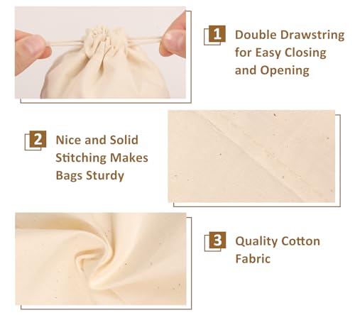 Hopttreely-20PCS-Cotton-Reusable-Produce-Bags-5X7inch-Muslin-Bags-with-Drawstrings-for-Shopping-Storage-100-Natural-Cotton-Bags-Washable-Biodegradable-Linen-Bag-Cloth-Bags