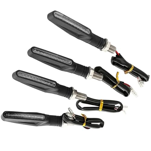 Feux arrière de moto universels 12V Lot de 4 clignotants LED ambre super lumineux pour moto