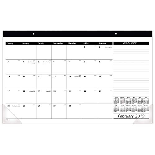 AT-A-GLANCE 2019 Desk Calendar, Desk Pad, 17-3/4