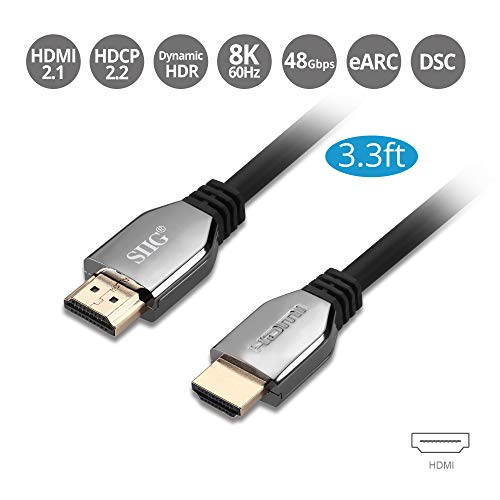 SIIG HDMI 2.1 Cable - 8K, High Speed 48Gbps, 3.3ft, Triple Shielded (CB-H21411-S1)