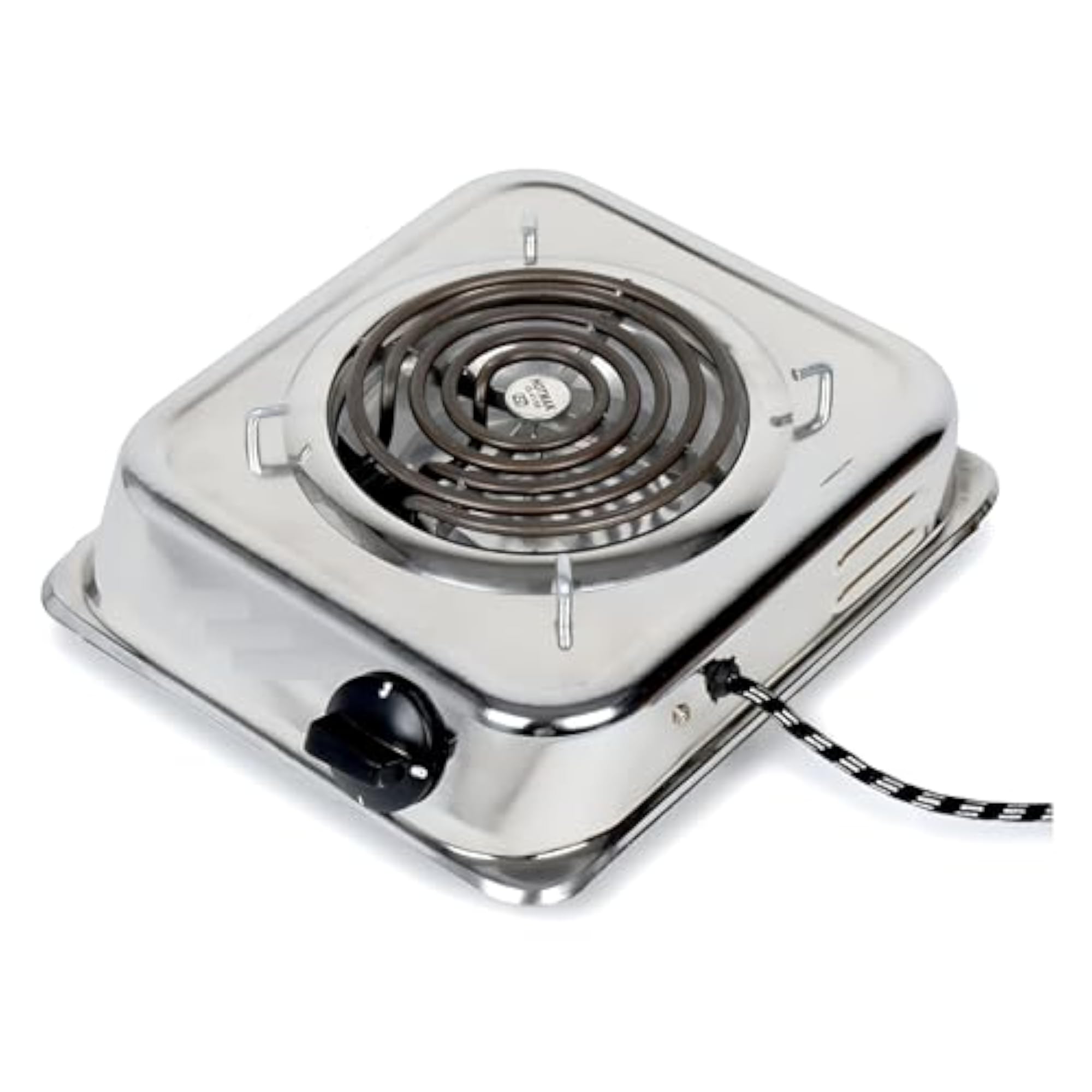 Portable Electric Hot Plate with Chrome Finish, 2000W