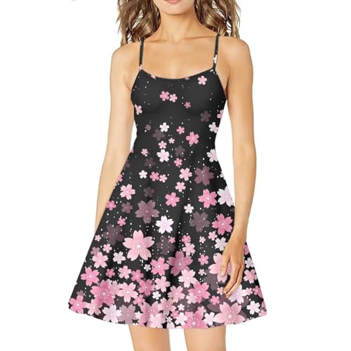 Image of Biyejit Women Casual Loose Dress Strap Long Summer Beach Swing Dress