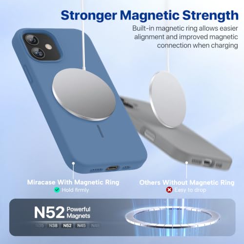 Image of Miracase Magnetic for iPhone 12 Case /iPhone 12 Pro Case, Glass Blue