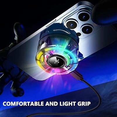 Phone Cooler MEMO CX15 Magnetic Wireless Charging Back Clip | 61.5x111x36mm AI for and Live Streaming | Rapid Cooling Fan for Flat-Back Smartphones | RGB Lightweight ABS & Metal Heat
