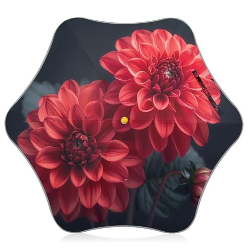 Parapluie rouge pour filles de 4 à 6 ans contre la pluie et le soleil