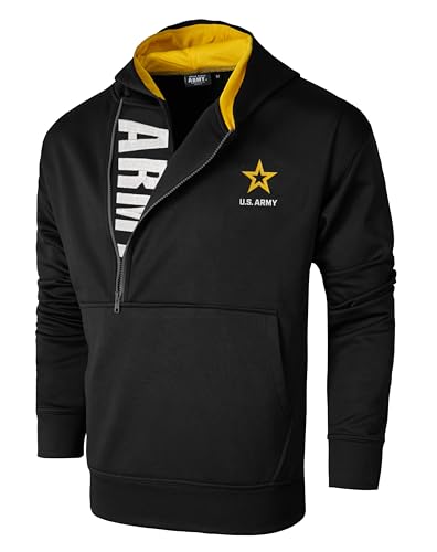 Malham USA Officially Licensed US Army Military Black Hoodie - Authentic Army Sweatshirt Tactical Military Shirts for Men - Comfortable & Durable (X-Large)