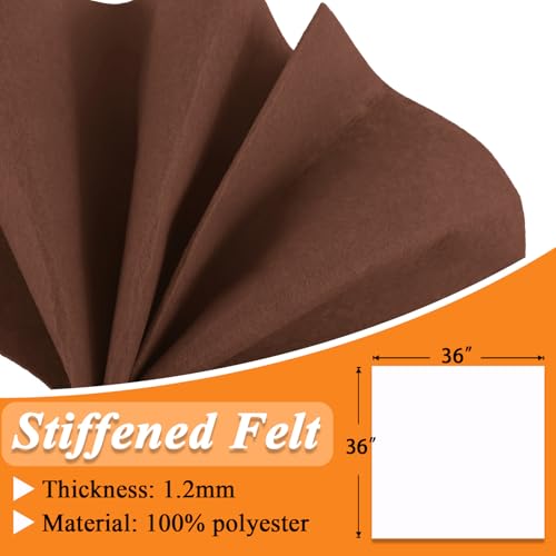Image of IONTACH 36 inch X 36 inch Stiff Felt Fabric 1.2mm Thick (Rustic Brown) | Felt Sheet for Craft, Sewing, Patchwork, Liner Decorations, School Projects, Home Decor