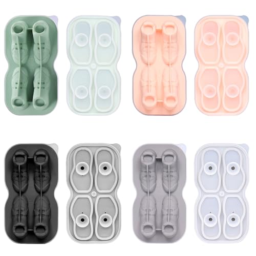 Molde de silicona para hielo con 4 cavidades en forma de zapato miniatura 6