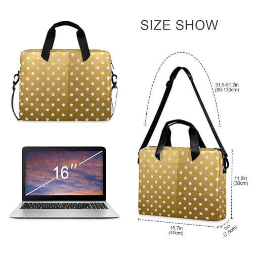 Bolso portatil para laptop 15.6 pulg diseño de lunares dorados miniatura 5