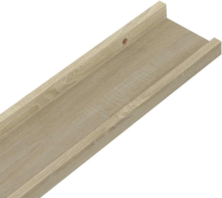vidaXL Wall Shelf Set of 4 Sonoma Oak MDF 15.7 x 3.5 x 1.2 in Modern