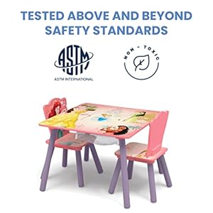 Delta children kids table and chair set with storage 2 chairs included ideal for arts crafts snack time homeschooling homework more disney princess  urban country home decor