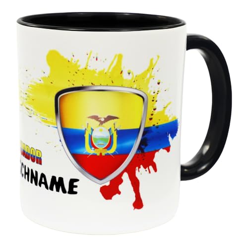 Ecuador Tasse mit Name personalisiert Wappen ecuadorianische Produkte 2025 Flagge Fahnen Fanartikel Accessories Becher Geschenk Artikel Mann Frau Geburtstag Productos Taza Bandera Keramik 330 ml Ecuador Tasse mit Name personalisiert Wappen ecuadorianische Produkte 2025 Flagge Fahnen Fanartikel Accessories Becher Geschenk Artikel Mann Frau Geburtstag Productos Taza Bandera Keramik 330 ml