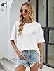 heekpek Womens Oversized T Shirts Cotton Graphic T Shirt Crew Neck Baggy Tee Shirts Short Sleeve Summer Tops Double-Sided Printed T-Shirt, White, XXL #1