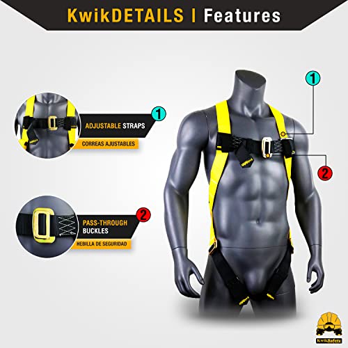Image of KwikSafety - Charlotte, NC - TORNADO Fall Protection Safety Harness [Full Body Single D-Ring] Construction ANSI Tested OSHA