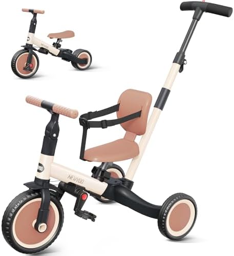 newyoo Toddler Tricycle with Push Handle for 1-3 Year Old, Toddler Bike...