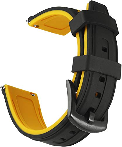 Shieranlee 24mm Watch Straps Repuesto de Correa Reloj de Silicona Caucho Fácil de Abrochar para Fossil Q Machine Hybrid, Nate Hybrid; Michael Kors Grayson，Sony Smartwatch 2