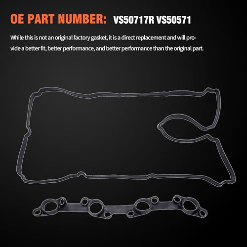 Image of HiSport VS50717R Valve Cover Gasket Set - Compatible with Toyota 2005 2006 2007 2008 2009 2010 2011 2012 2013 2014 2015 2016 2017 2018 2019 2020 Tacoma 2.7L
