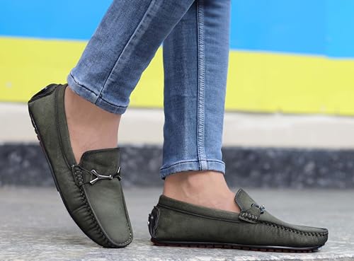 Image of AADI Men's Suede Leather Outdoor Casual Loafer Shoes