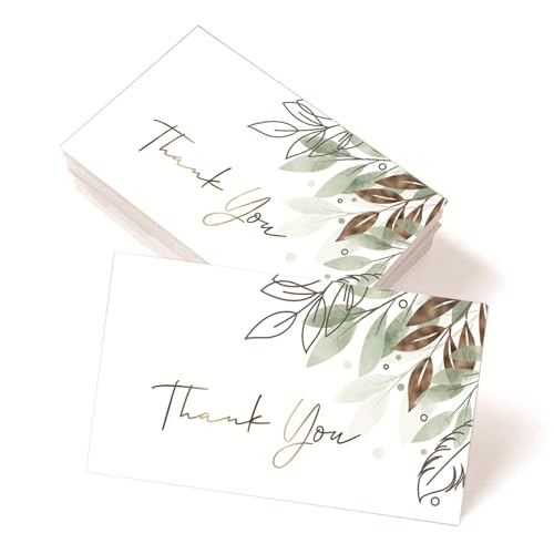 HSYTEK Lot de 50 cartes de remerciement pour toutes les occasions - 9 x 5 cm - Carte de remerciement - Carte de remerciement - Carte de remerciement - Carte de...
