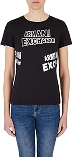 Armani Exchange Womens Crew Neck Password Print Reg Fit Tee