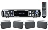 Rockville 1000w Home Theater Bluetooth Receiver+4 6.5' Black Speakers +Swivel Brackets