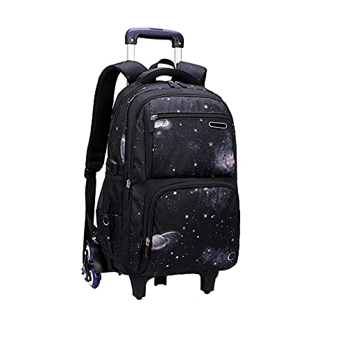 BOZONLI Nero Zaino con Ruote Zaino Trolley Scuola Elementare Media Zaini Carrello Borsa da Viaggio...
