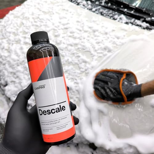 Image of CARPRO Descale Acidic Car Shampoo Wash Concentrate - Liter (34 fl oz) | Removes Minerals, Waxes, Sealants & Oils - For Hard Water and Tough Dirt on Cermic Coated or Non-Coated Vehicles