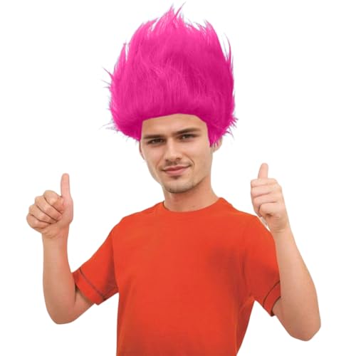 Image of Rose Red Funny Wigs Crazy Wigs for Party Silly Wig for Halloween Costume Cosplay
