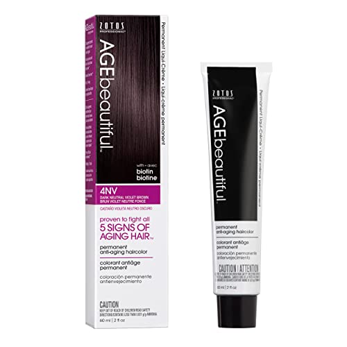 Image of AGE beautiful Permanent Hair Color Cream, 100% Gray Coverage Hair Dye with Biotin Anti-Aging Formula for Fuller, Thicker Hair, Professional Salon Quality