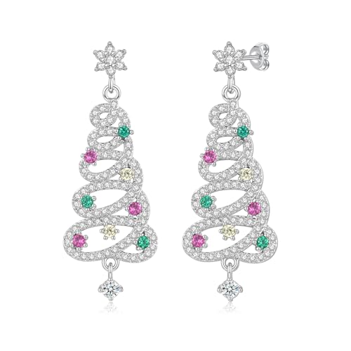 Toplstud Christmas Earrings for Women, Christmas Tree Stud Earrings, Xmas Jewellery Gifts for Women Girls, Drop Stud Earrings