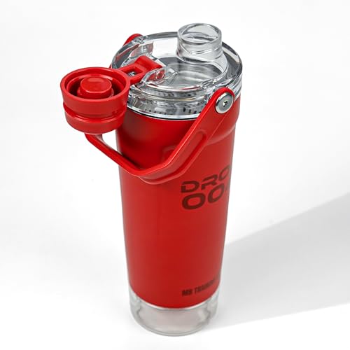 Image of MuscleBlaze ARC Insulated Steel Shaker with Storage, Forge Red, 600ml
