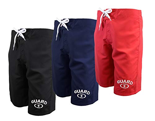 Adoretex Men's Guard Swim Board Shorts Water Shorts No Mesh Liner - MG008 - Red - 38