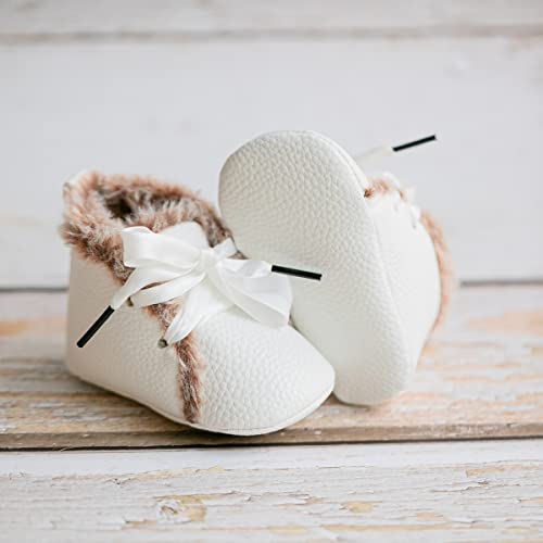 ISINSER Baby Boys Girls Snow Boots Anti Slip Soft Sole Newborn Infants Toddler Winter Warm Crib Shoes Plush Bow Ankle Boots4