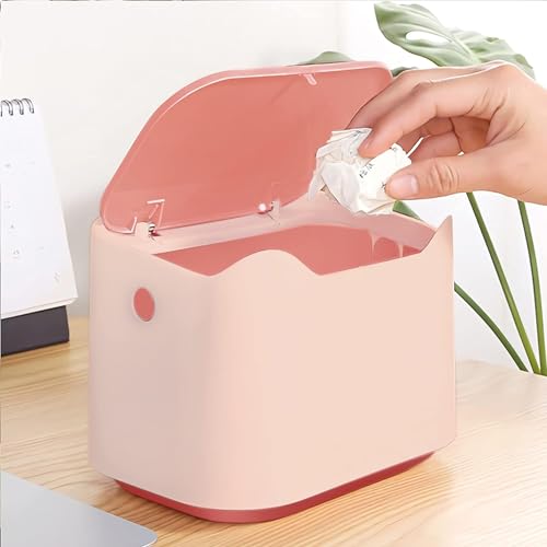 Desk bin trash can with lid - Image 3
