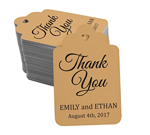 100 Pcs Personalized Paper Tags Thank You For Celebrating Custom Wedding Favor Hang Tags #TOP1