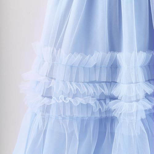 Tutu Dress for Girls Sleeveless Crewneck Birthday Bridesmaid Princess Party Sundress Size for 3-8 Yeras Kids3