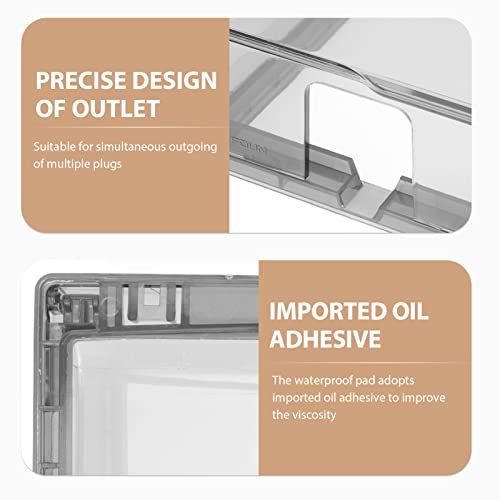 HOMSFOU 2Pcs Waterproof Wall Switch Socket Outlet Cover Transparent Double Wall Switch Protector Face Plate Panel Box for Bathroom Living Room - Image 3