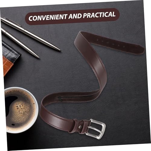 Travel Money Belt for Men PU Hidden Pocket Security Wallet with Buckle Theft Waist Belt Brown Durable Versatile Style for Secure Travel3