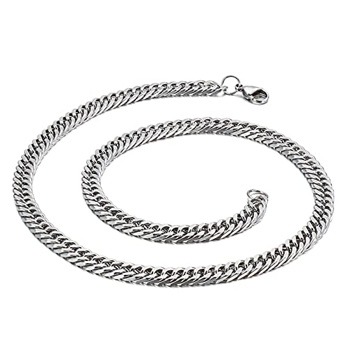 Collier de liaison en acier inoxydable poli miroir maille trottoir durable de 45 cm à 70 cm