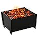 Produktbild Outsunny Feuerschale demontierbar steckbar Feuerkorb Feuerstelle für Garten Camping BBQ Stahl Schwarz 50 x 50 x 30 cm