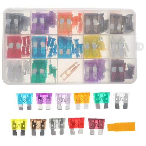 Kit de fusibles automotrices LIFKOME, 150 piezas, fusibles estándar y de perfil bajo Jcase, material PC, para mantenimiento del sistema eléctrico vehicular miniatura 1