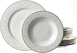 spring festival golden week china 2019 spülmaschinengeeignet Ritzenhoff & Breker Tafelservice Isabella, 12-teilig, Fine-China-Porzellangeschirr, Weiß mit Ornamenten