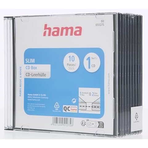 Hama Boîtiers CD/DVD Slim - Lot de 10 Cover