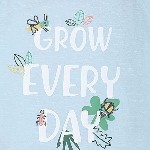 Image of miniklub Boys Blue Printed Round Neck Pure Cotton T-Shirt